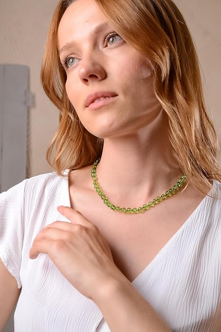 Amber Necklace for Women with 18K Gold Plated Silver Clasp - 19 inch w/t 2 inch Extender- HandMade from Baroque Amber Beads
