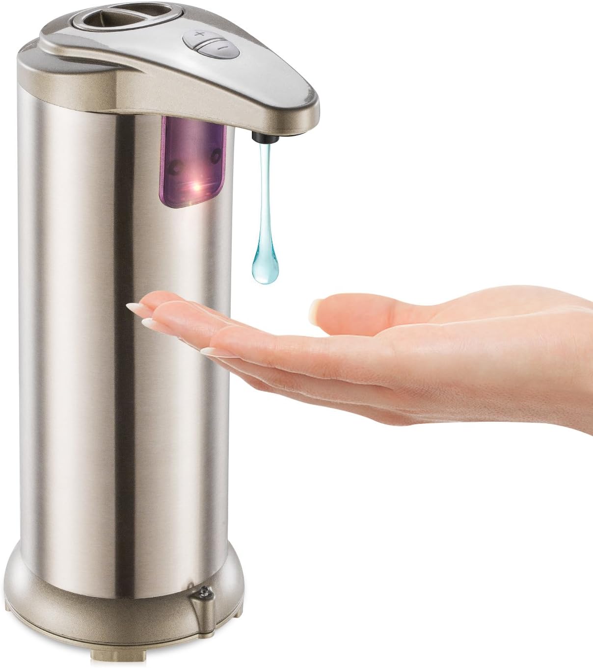 Guo Fu Tai Automatic Soap Dispenser Stainless Steel Touchless Auto Liquid Motion Hand Free Motion Sensor Soap Dispensers for Kitchen and Bathroom Office Shampoo Lotion