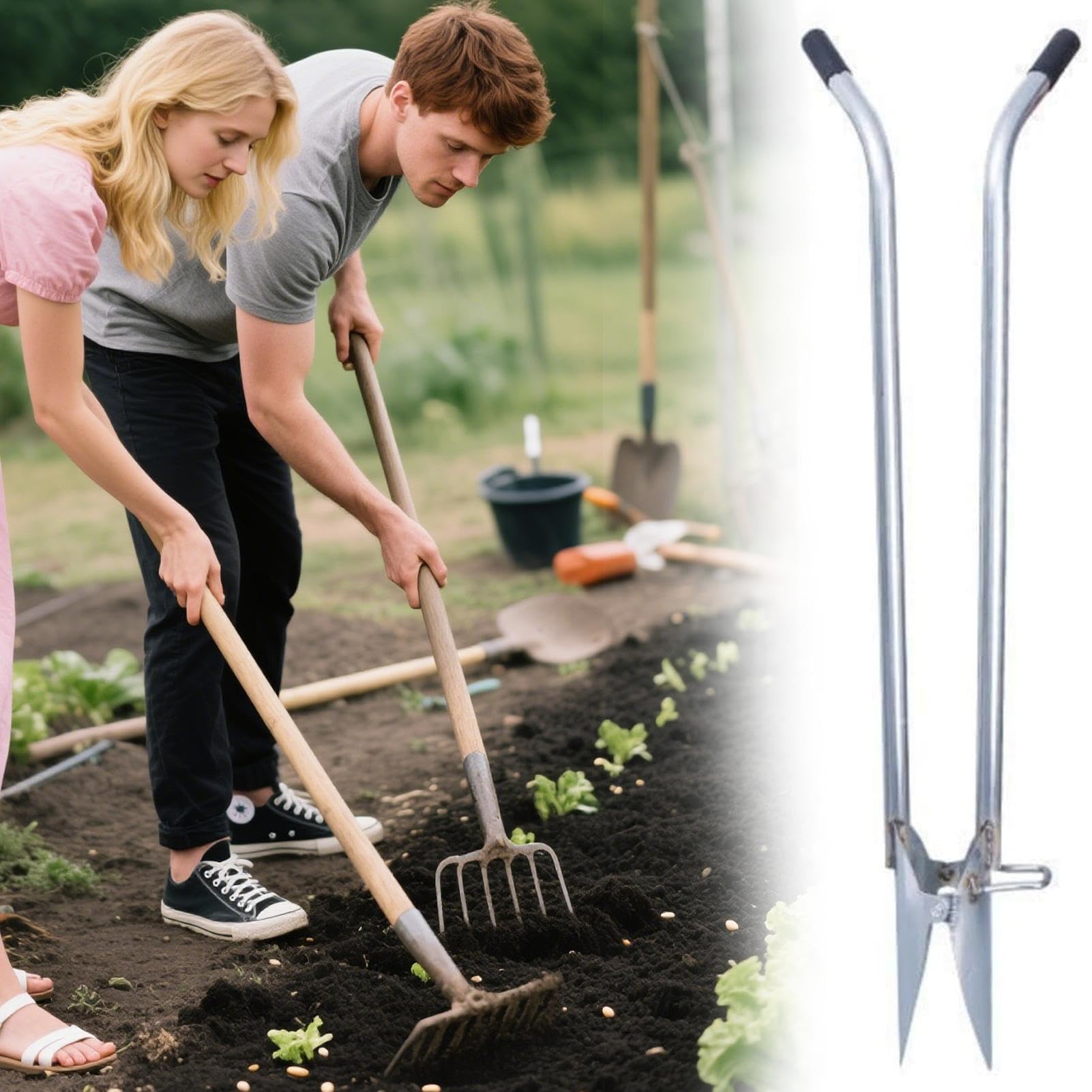 Strumento per piantare piante | per piantare in acciaio | Manico ergonomico da giardino scavatrice forniture per fiori bulbi alberi da frutto