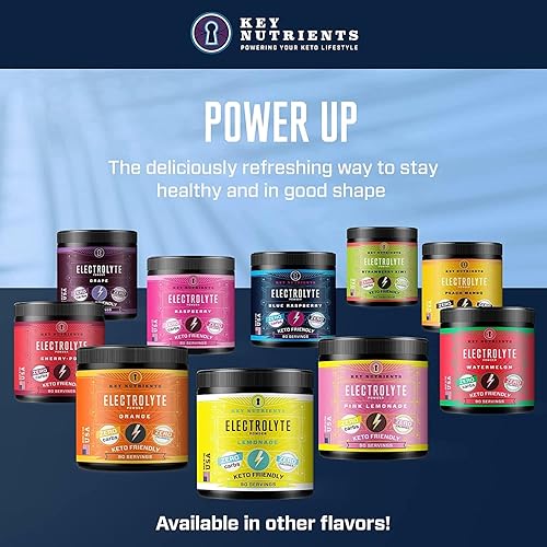 Miniatura 102 de KEY NUTRIENTS - Polvo de electrolitos, mezcla de bebida de limonada rosa fresca, polvo de hidratación, sin azúcar, sin calorías, sin gluten, polvo