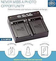 Vista 2 de BM Premium Cargador de batería dual LP-E12 para cámaras Canon EOS-M, EOS M2, EOS M10, EOS M50, EOS M50 II, EOS M100, EOS M200, SX70 HS, Rebel SL1