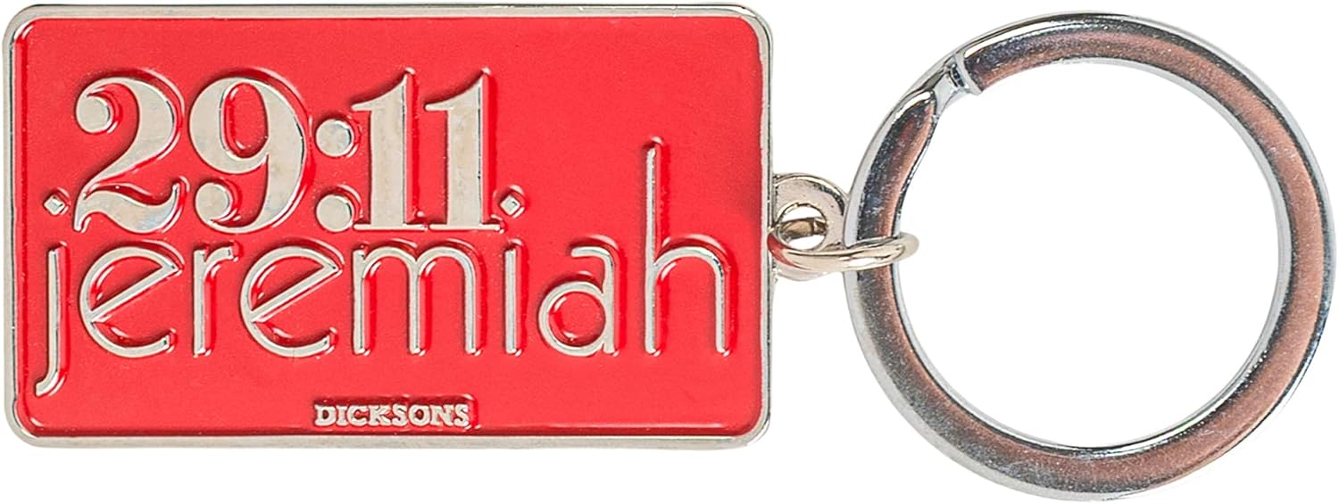 Dicksons Hope and a Future Red Silver Epoxy Christian Key Ring Keychain
