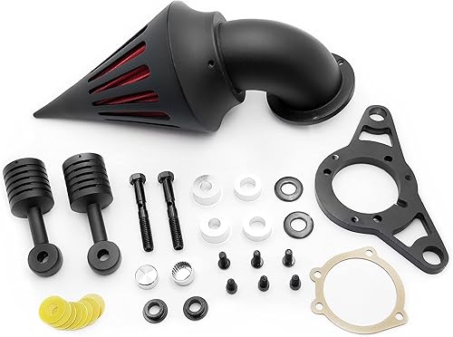 Miniatura 2 de AfterMokit - Filtro de aire con punta de cono para Dyna Wide Glide 1999-2007 Road King 1999-2007 Fat Boy 2000-2007, negro mate