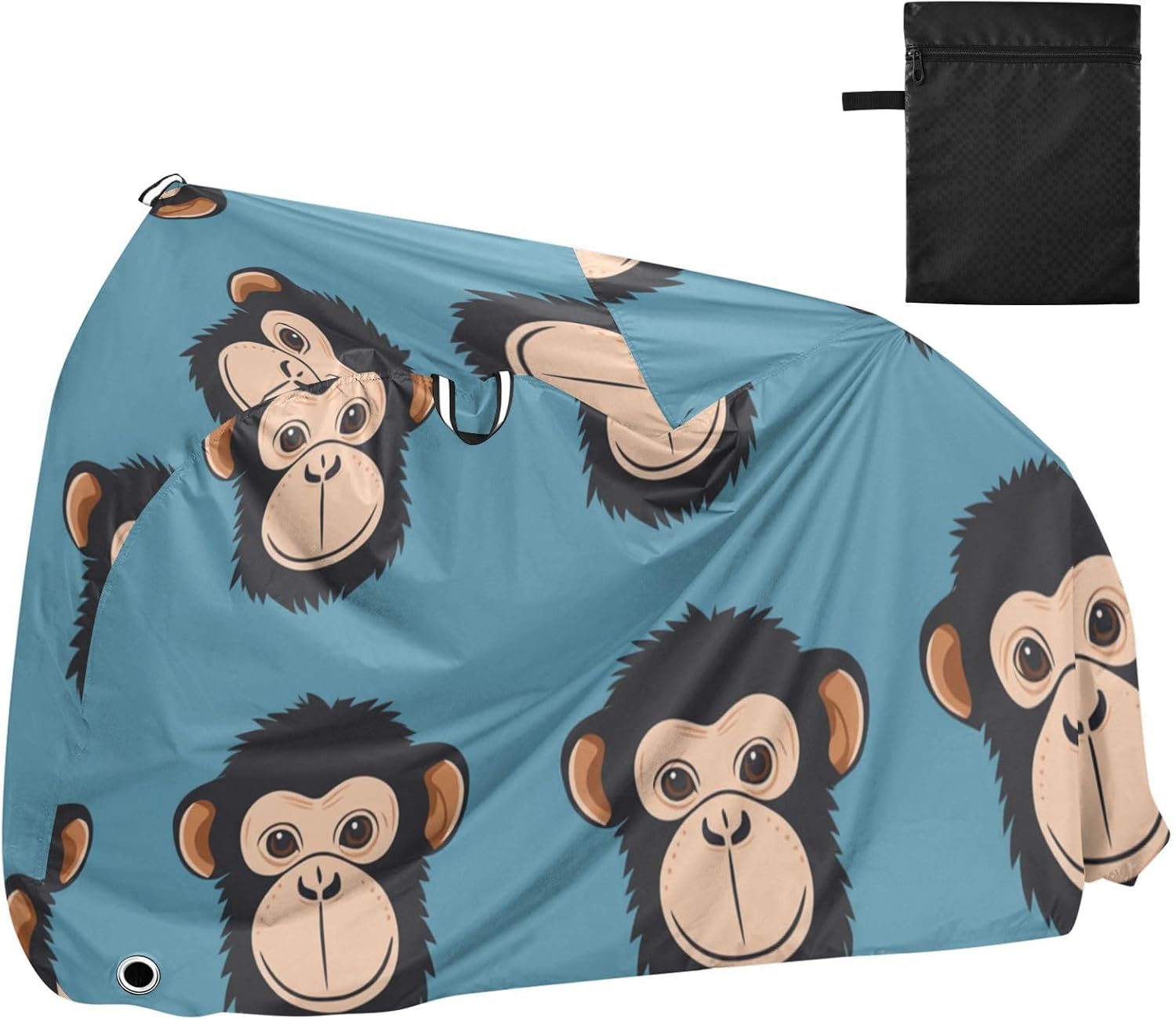 Monkey Face Blue Simple Waterproof Covers for Bike with Lock Holes Anti Dust Rain Snow UV Storage Electric Bike Cover Fits for Most funda impermeable para bicicleta