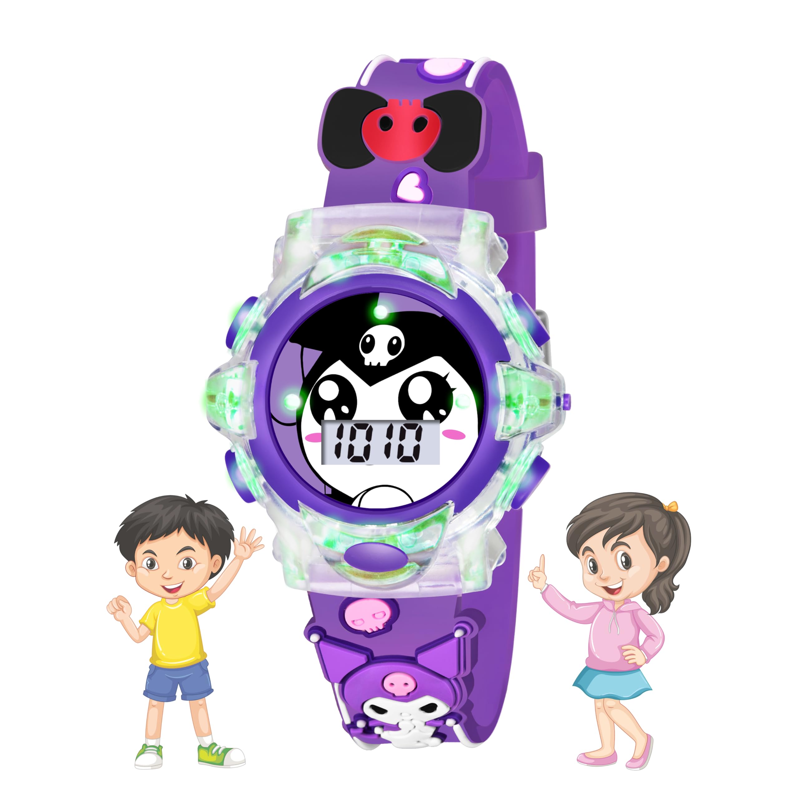 Shocknshop Digital 3D Pattern Flashing Light Music Kids Unisex Watch for Boys & Girls Perfect for 5-12 Years -WCH331 (Purple Dial & Strap) (B0DF2PY88Y) Amazon Price History, Amazon Price Tracker