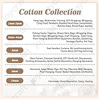 Vista 5 de joycraft Cuerda de macramé, cuerda de algodón color off white, 6 mm x 32 yardas de cuerda de algodón natural color blanco, cuerda de algodón