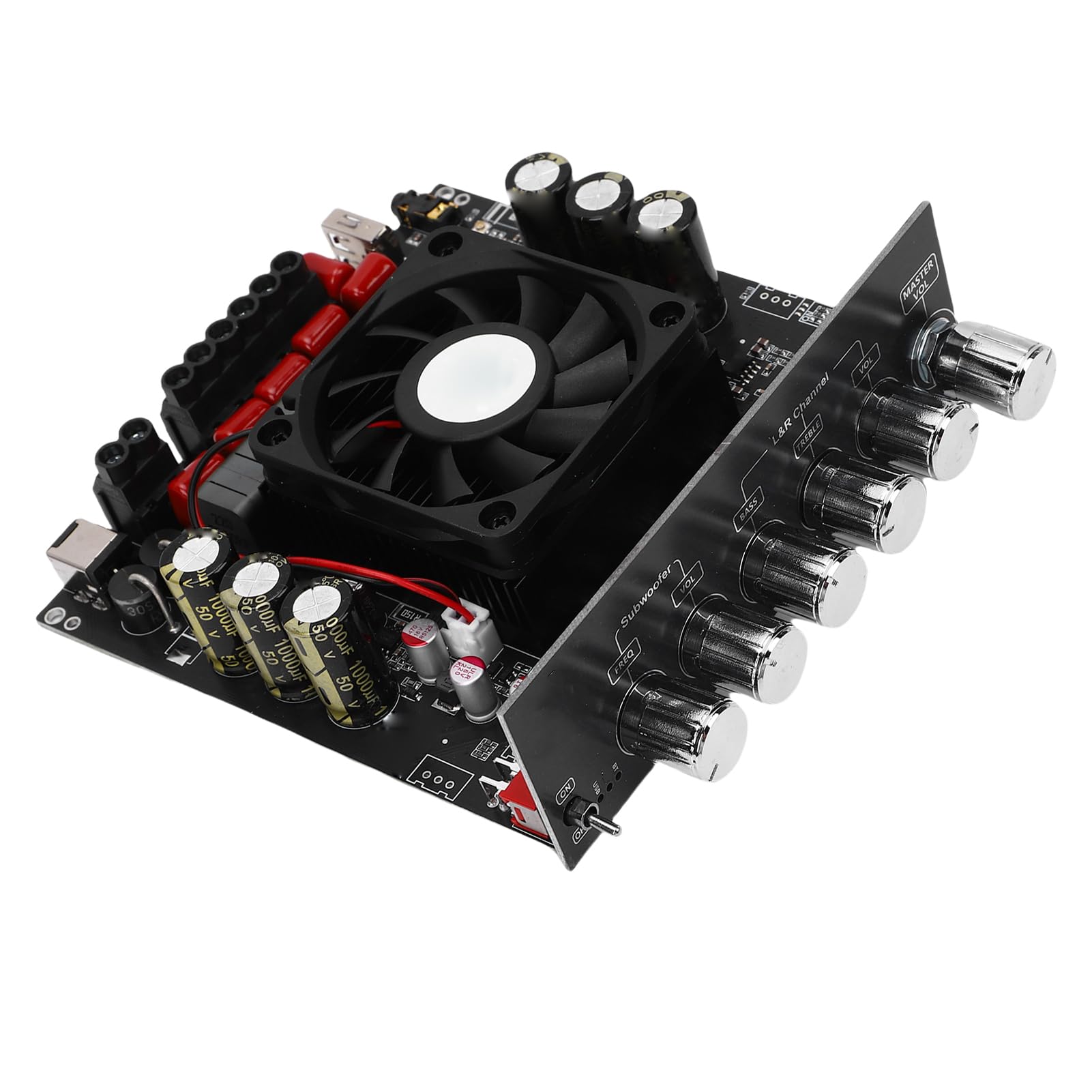 Generic Płyta Wzmacniacza Cyfrowego Audio Bluetooth Wysokiej Mocy Wzmacniacz Kanałowy 2.1 do Głośnika Domowego Regulacja Tonów Wysokich Zintegrowana Obudowa 1 Zestaw