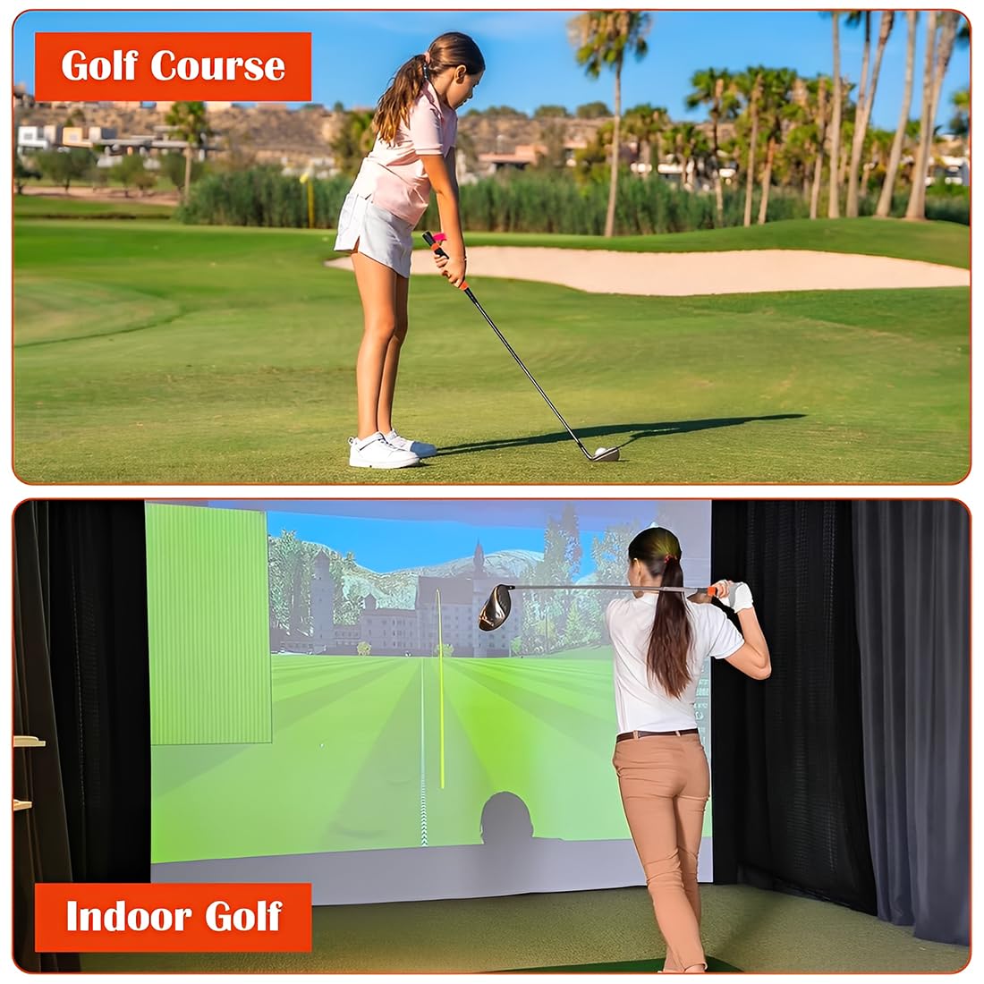 Kit de Entrenamiento Golf con Entrenador de Grip & Cinta Corrección Swing, Golf Accesorios para Zurdos & Diestros Golf en Casa