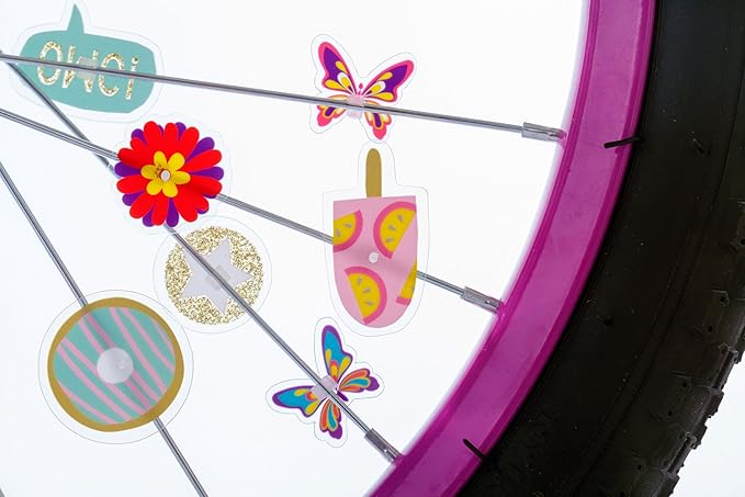 Decoraciones para radios de bicicleta para niños, 36 piezas miniatura 2