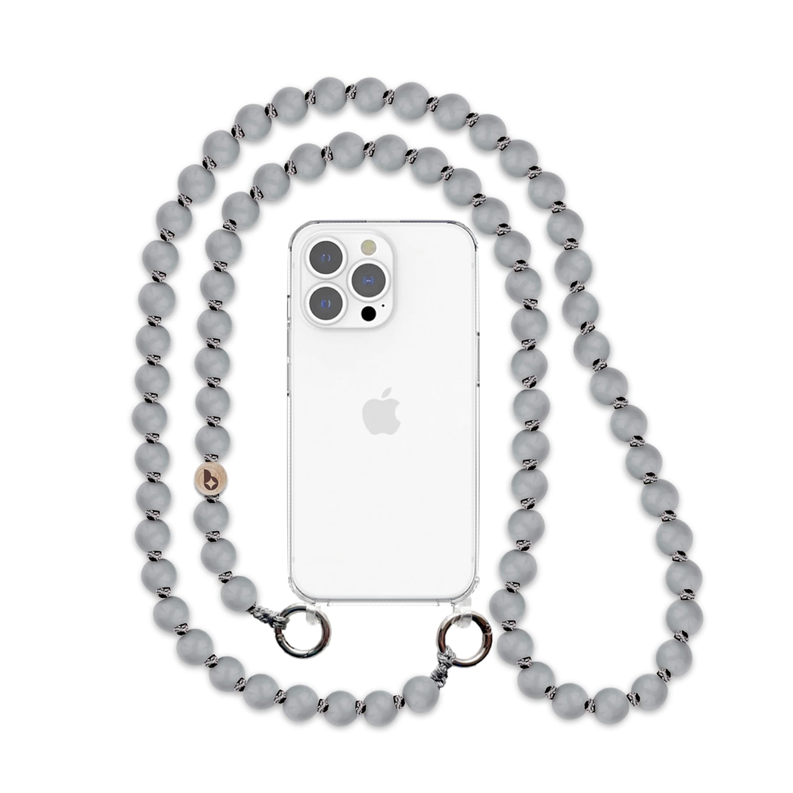 Handykette zum Umhängen, Holzperlenkette in vers. Farben und Längen, kompatibel mit Handy wie Apple iPhone 17,16,15,14 etc.