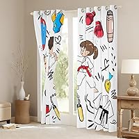 Vista 47 de Erosebridal Cortinas opacas de moda de los años 90, 30 % a 50 % para dormitorio, cortina de ventana con cinta de radio retro, tratamientos de Negro