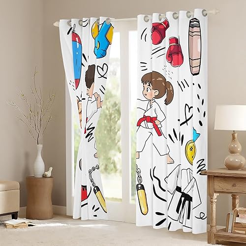 Miniatura 47 de Erosebridal Cortinas opacas de moda de los años 90, 30 % a 50 % para dormitorio, cortina de ventana con cinta de radio retro, tratamientos de Negro