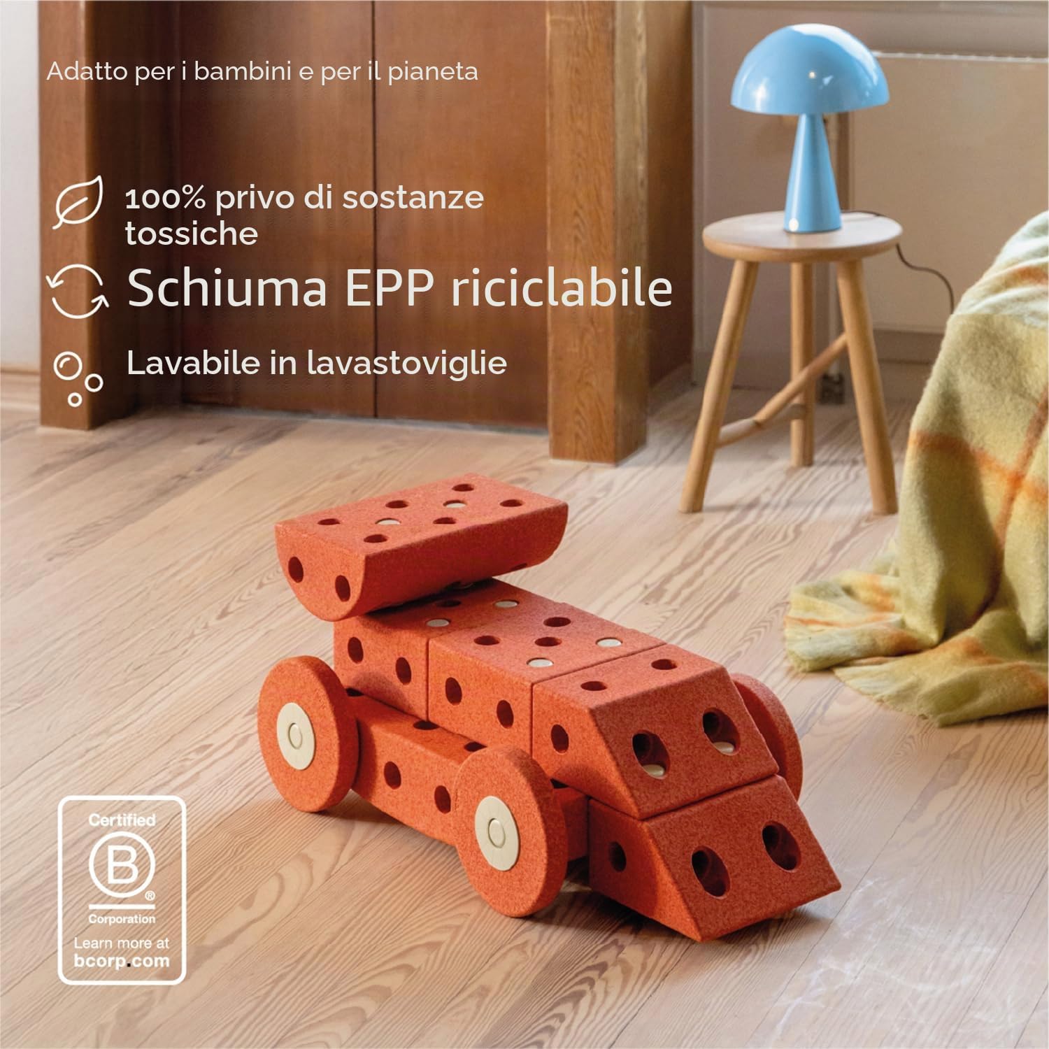 Modu Giocattolo Marca Modello 34 Tlg. Baukasten Starter-Set Playsystem Dreamer Von 0-6 Jahre - Burnt Orange/Dusty Green