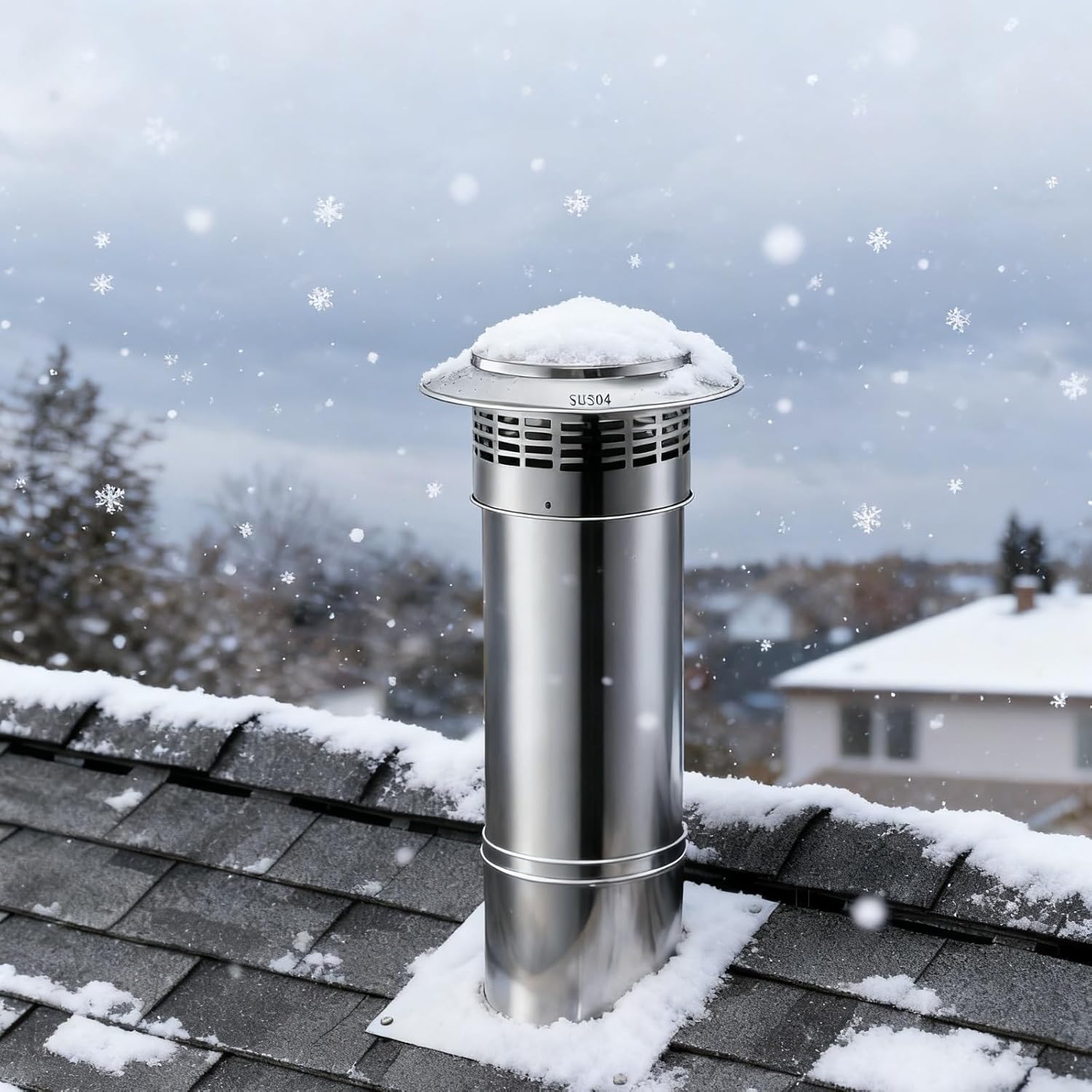 Cone Top Chimney Cap, 2in Chimney Roof Rain Guard With Gloves And Adjustable Metal Strips, Chimney Cover, Stainless Steel Fireplace Exhaust Cap, Stove Pipe Topper For Vent(250mm/9.8in)