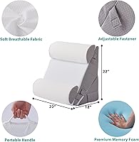 Vista 48 de Bedluxe - Juego de 4 almohadas ajustables de cuña para cama, almohada de espuma viscoelástica para después de la cirugía para el alivio del dolor