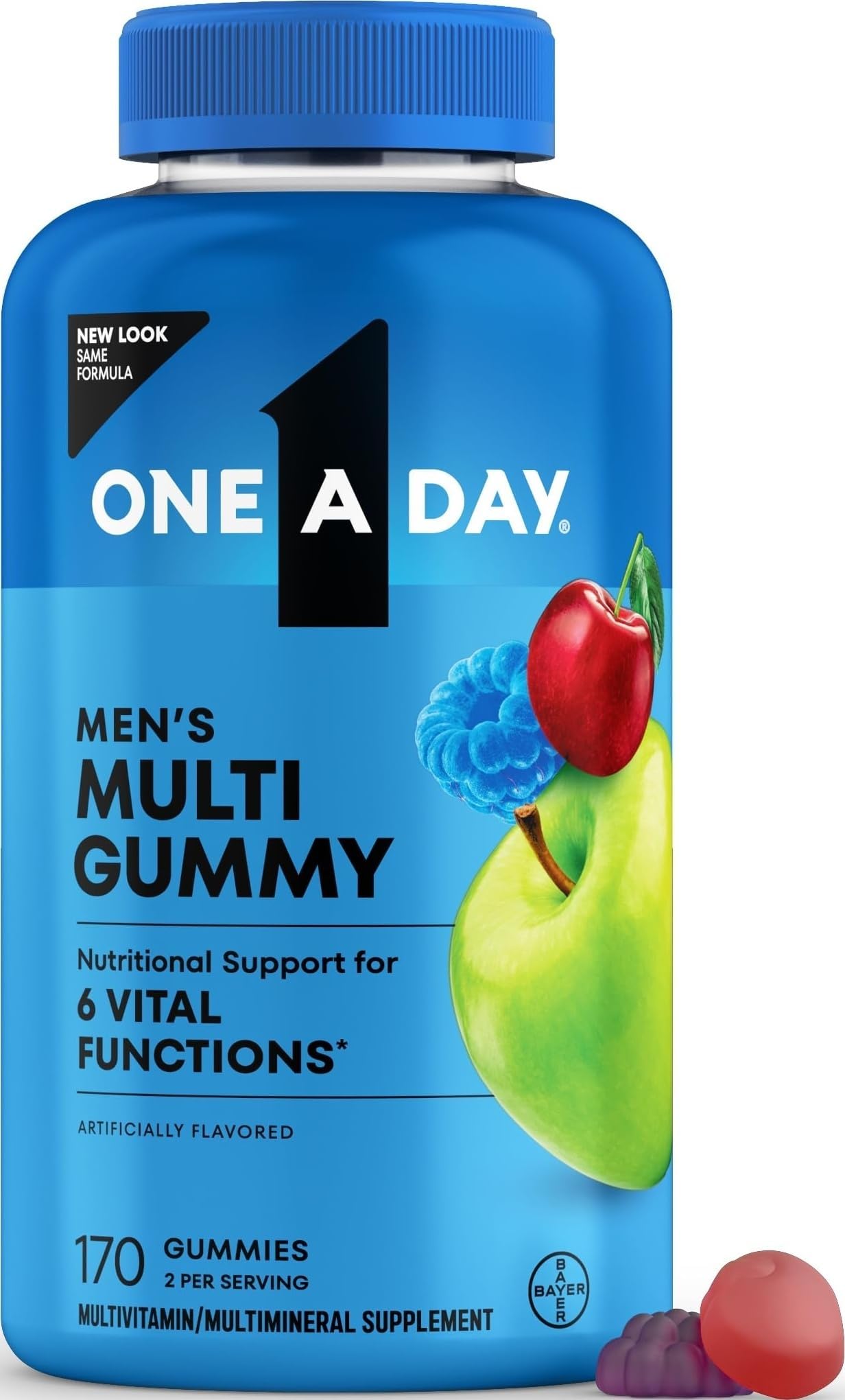 One A Day Mens Multivitamins Gummies – Multivitamin for Men with Vitamin D, Zinc, Folic Acid, Chewable Vitamin Gummies, Physical Energy Support 170 Count