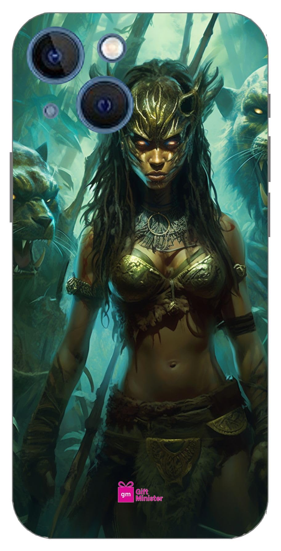 Gift Minister Hard Designer Mobile Case for Apple iPhone 13 Back Cover Sea Green - Predator Creature Rainforest Zombies Predators Appropriation Artist Strong Facial Expression Magali Clear 1Pcs 1701K