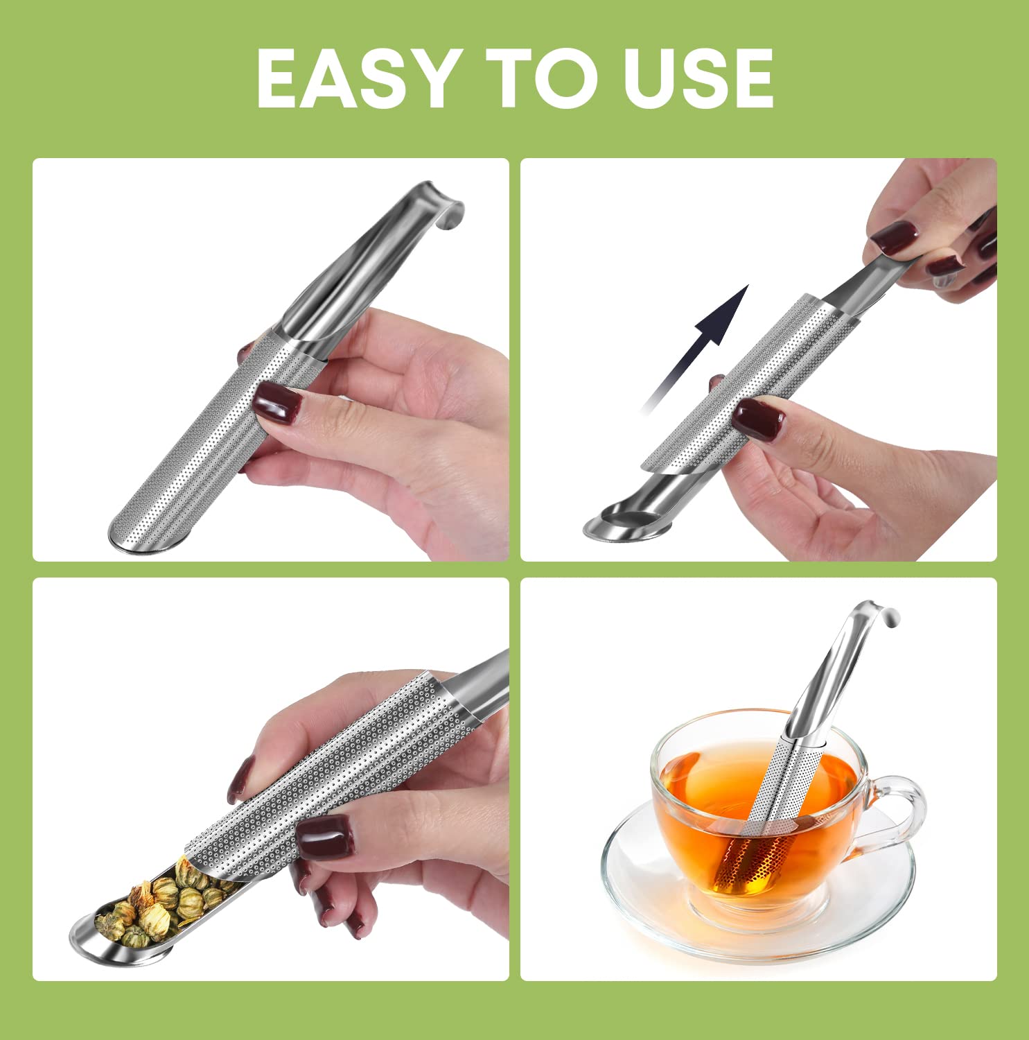 Lot Infuseurs Réutilisables Infuseurs à Thé En Acier Et Silicone