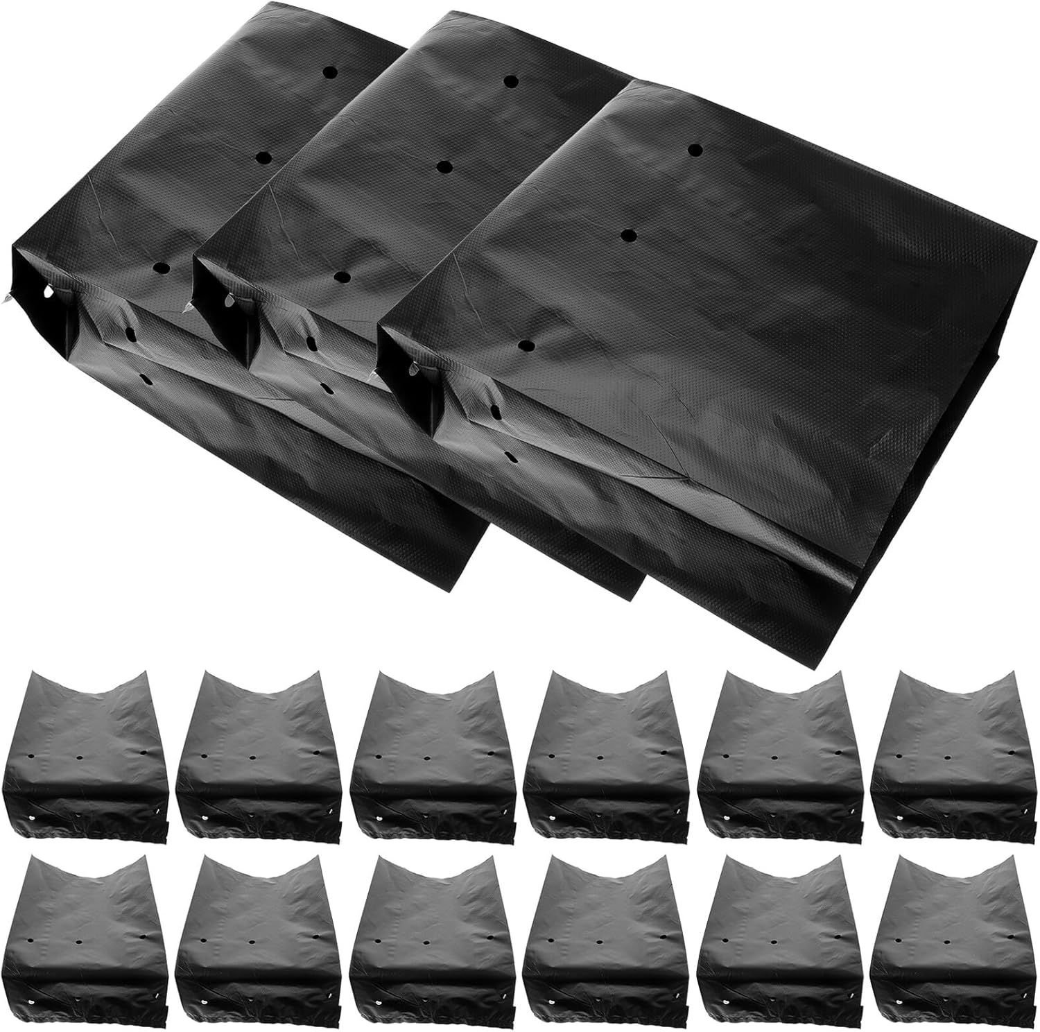 100pcs Pe Planting Bags for Nursery Seedlings and Fruit Trees, 30x31cm 19cm Diameter, 25cm Height, Indoor and Outdoor Vegetable Grow Containers