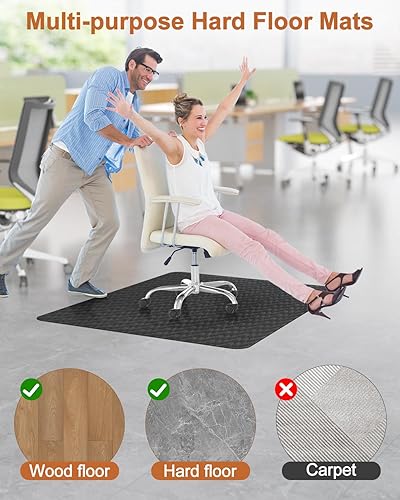 Vista 40 de Blvornl Tapete grande para silla de oficina para suelo de madera dura, tapete para silla con ruedas para madera dura, protector de suelo duro Gris