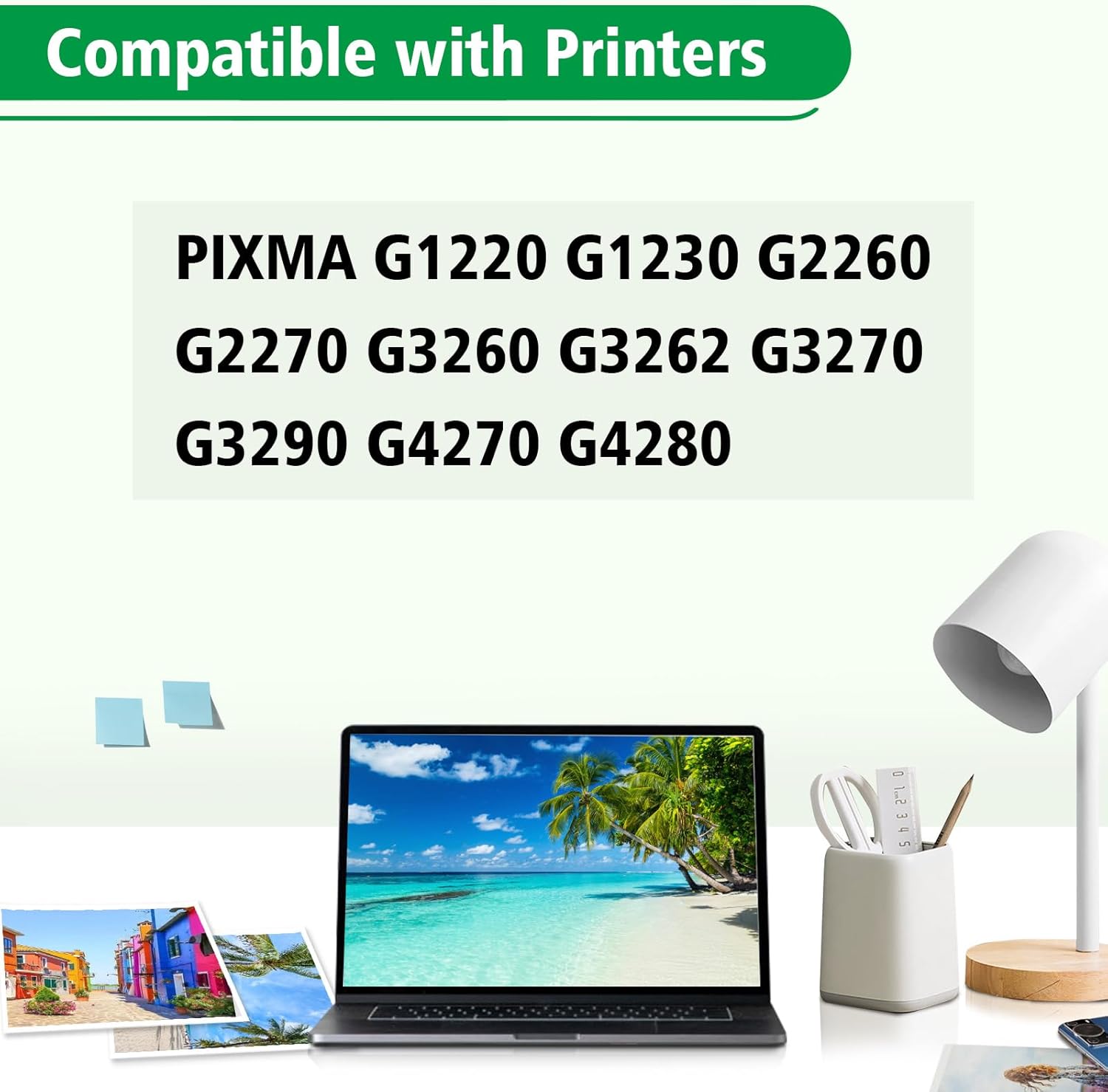 GI-21 G3270 G3290 Printer Ink for Canon GI21 Refill Bottles Kit, Compatible with Canon PIXMA G3270 G3290 G4270 G4280 G1220 G3260 G3272 G2270 G2260 G1230 Inkjet Printer 2BK+C/M/Y Printer Ink (5-Pack)