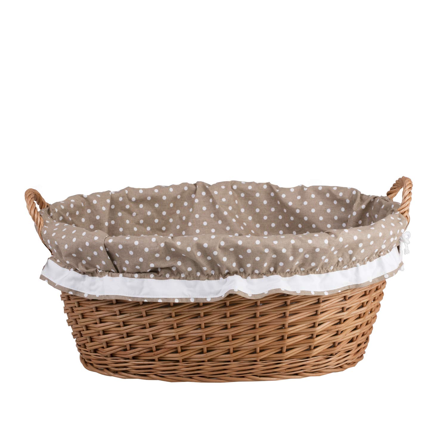 e-wicker24 Owalna miska wiklinowa, kosz na pranie z wikliny w naturalnym kolorze, kosz wiklinowy w kształcie wanny