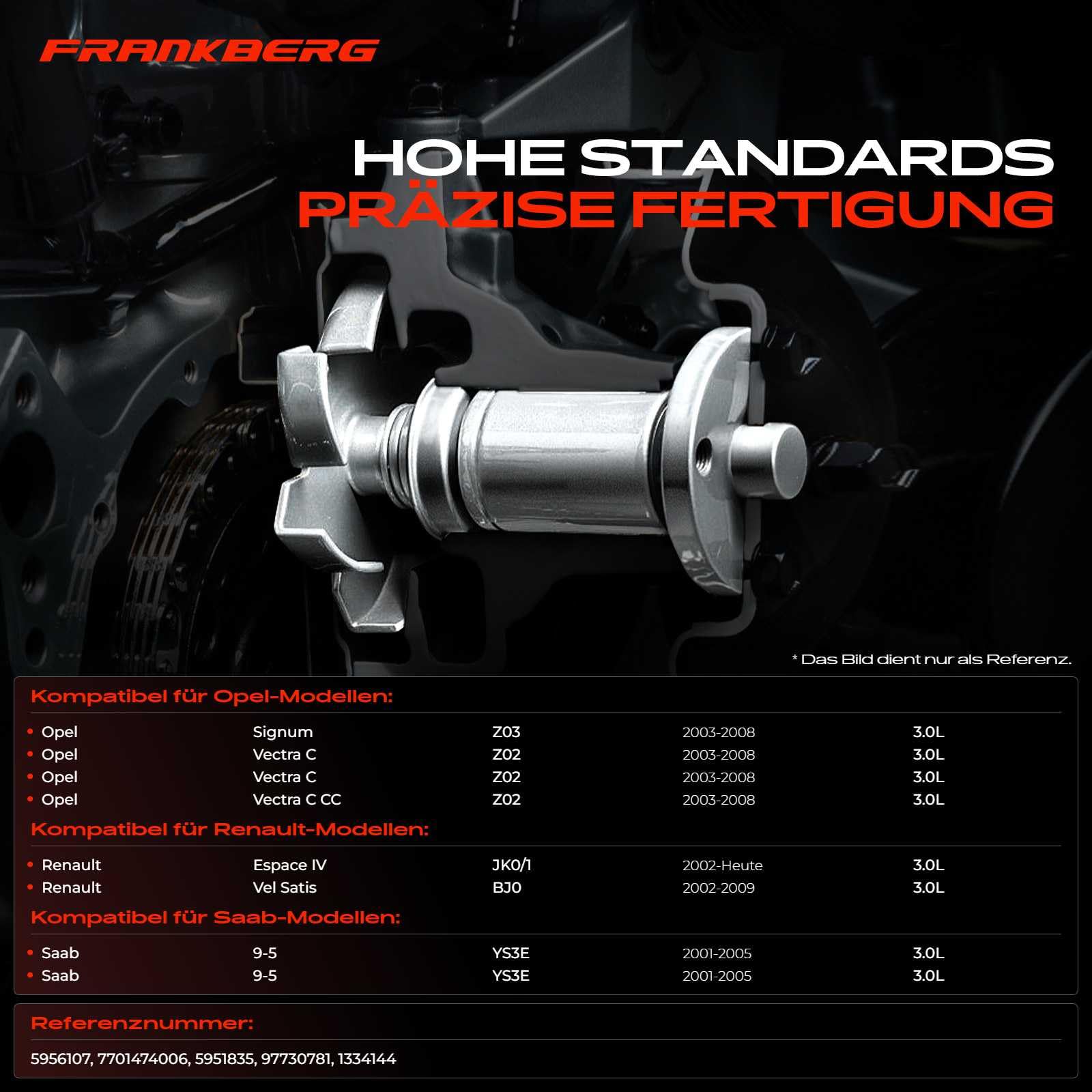 Frankberg Wasserpumpe Kühlmittel Pumpe 97730781 | Kompatibel mit Vectra C Z02, Signum Z03, Espace IV JK0/1, Vectra C CC Z02, 9-5 Kombi YS3E, Vectra C Caravan Z02