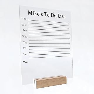 PERSONALIZED Acrylic To-Do Planner Desk Calendar - Dry Erase Board, Dry Erase Calendar, Monthly and Weekly Calendar, Transparent Calendar (8" x 10", Extra Package)
