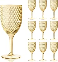 Vista 16 de 10 copas de vino de plástico de 13 onzas, copas acrílicas para tostar, vasos irrompibles para bar, fiesta, boda