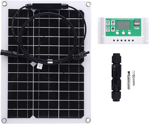 Miniatura 2 de FTVOGUE Kit de cargador de panel solar de 15 W, cargador de batería solar portátil a prueba de lluvia de 18 V con controlador para camping,