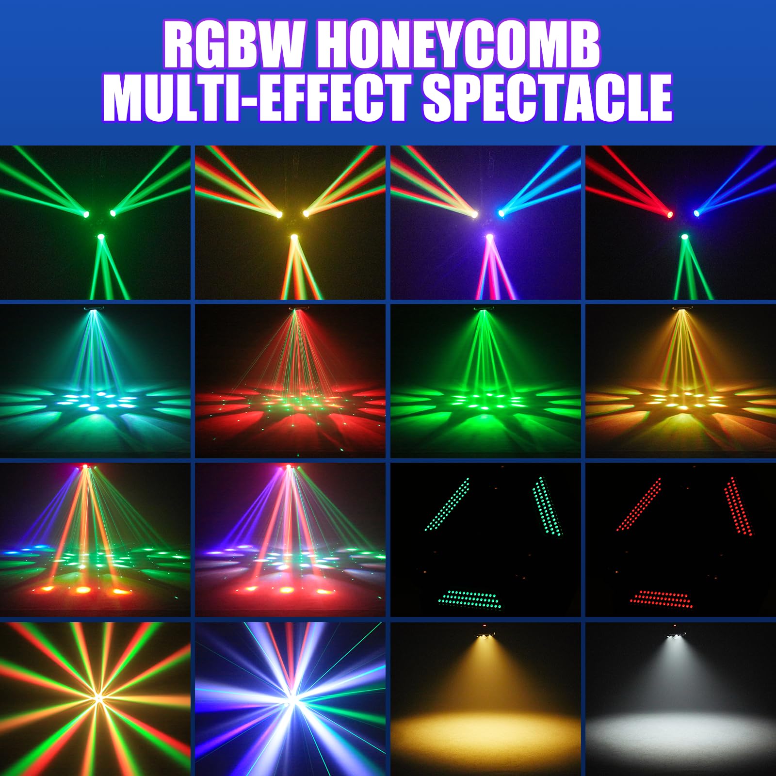 180 W LED-Scheinwerfer mit Fernbedienung, Lichtspiele, RGBW, Disco, Licht, Stroboskop, Beam, Projektor, für Bühne, DJ, Club, Bar, Party, Bühne