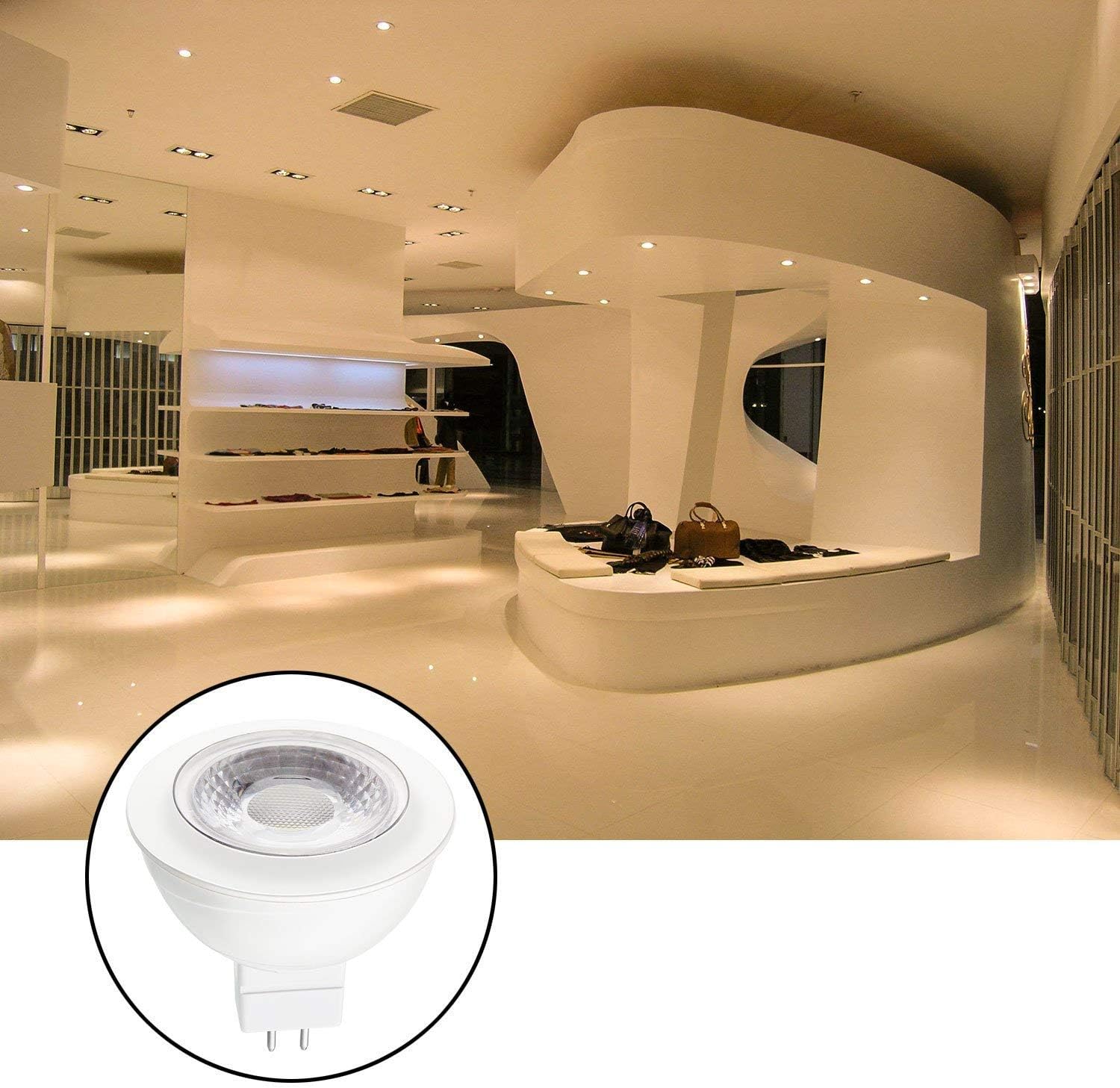 Warm White 3000K LED Spotlight Bulbs, 5W, Non-Dimmable, 6-Pack