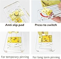 Vista 4 de Accesorios de escritorio, juego de suministros de oficina, grapadora acrílica, removedor de grapas, soporte de cinta, soporte para bolígrafo