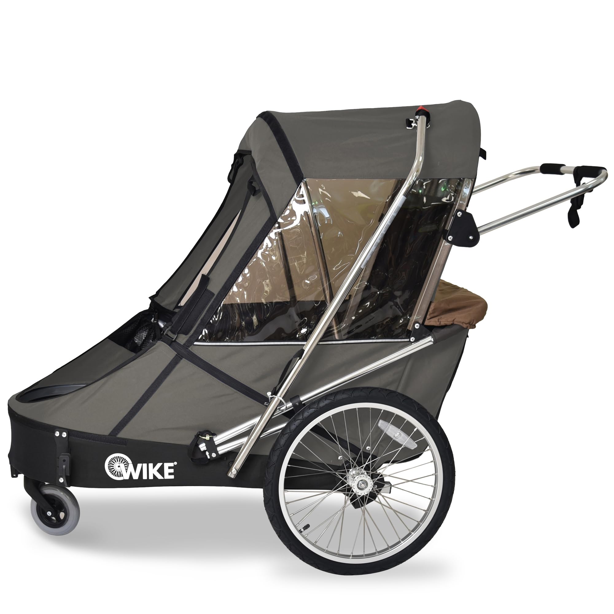Spezialanhänger für Kinderwagen und Jogging-Sets – Groß – Dunkelgrau/Schwarz