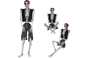 5.4ft Halloween Life-Size Pirate Skeleton: Bone-Chilling Halloween Décor for a Spooktacular Party