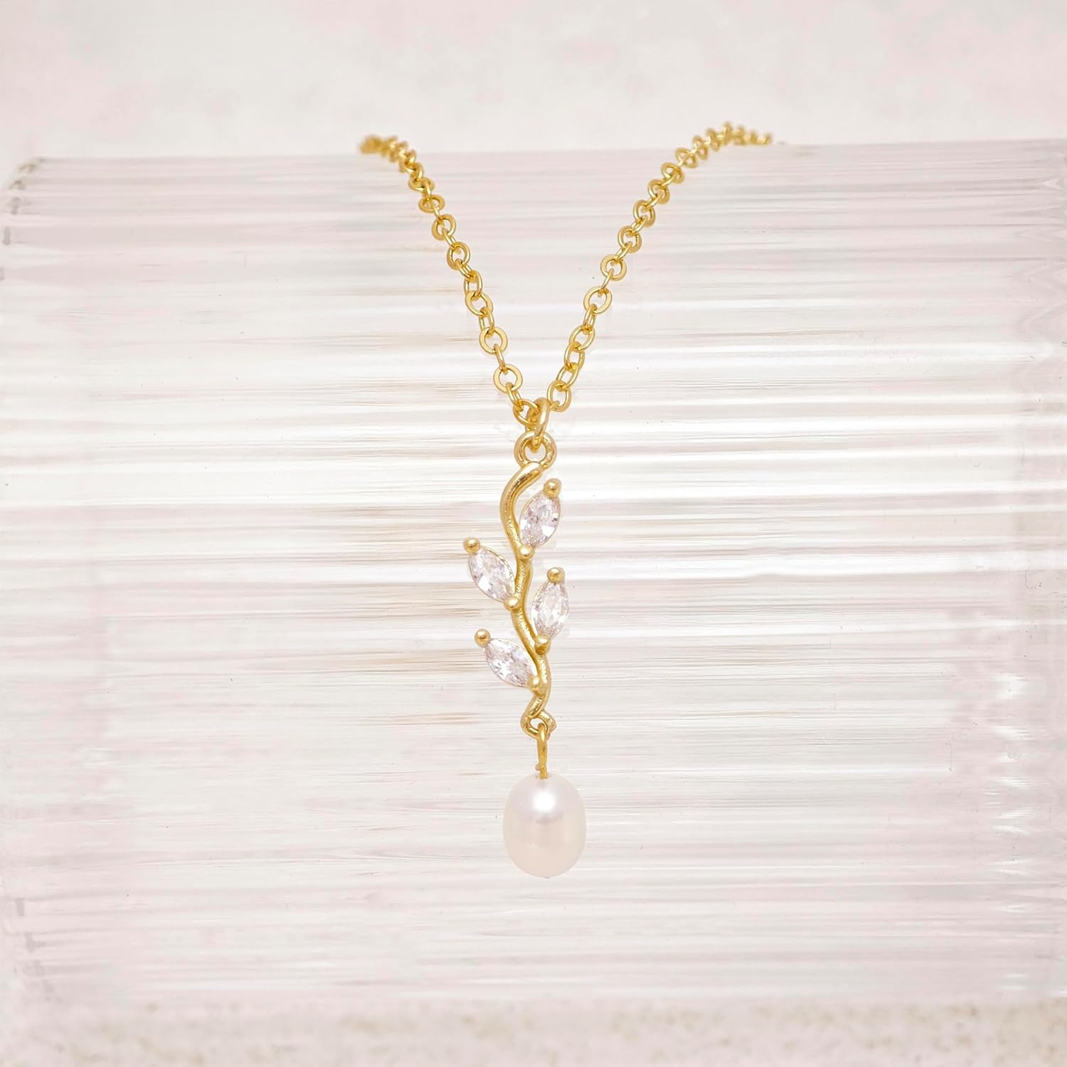 Pearl Necklaces for Women, 14K Gold Plated Pearl Drop Pendant Necklace Dainty Gold Necklaces for Women Trendy Pearls Choker Wedding Bridesmaids Necklace Gold Jewelry Gifts - Image 5