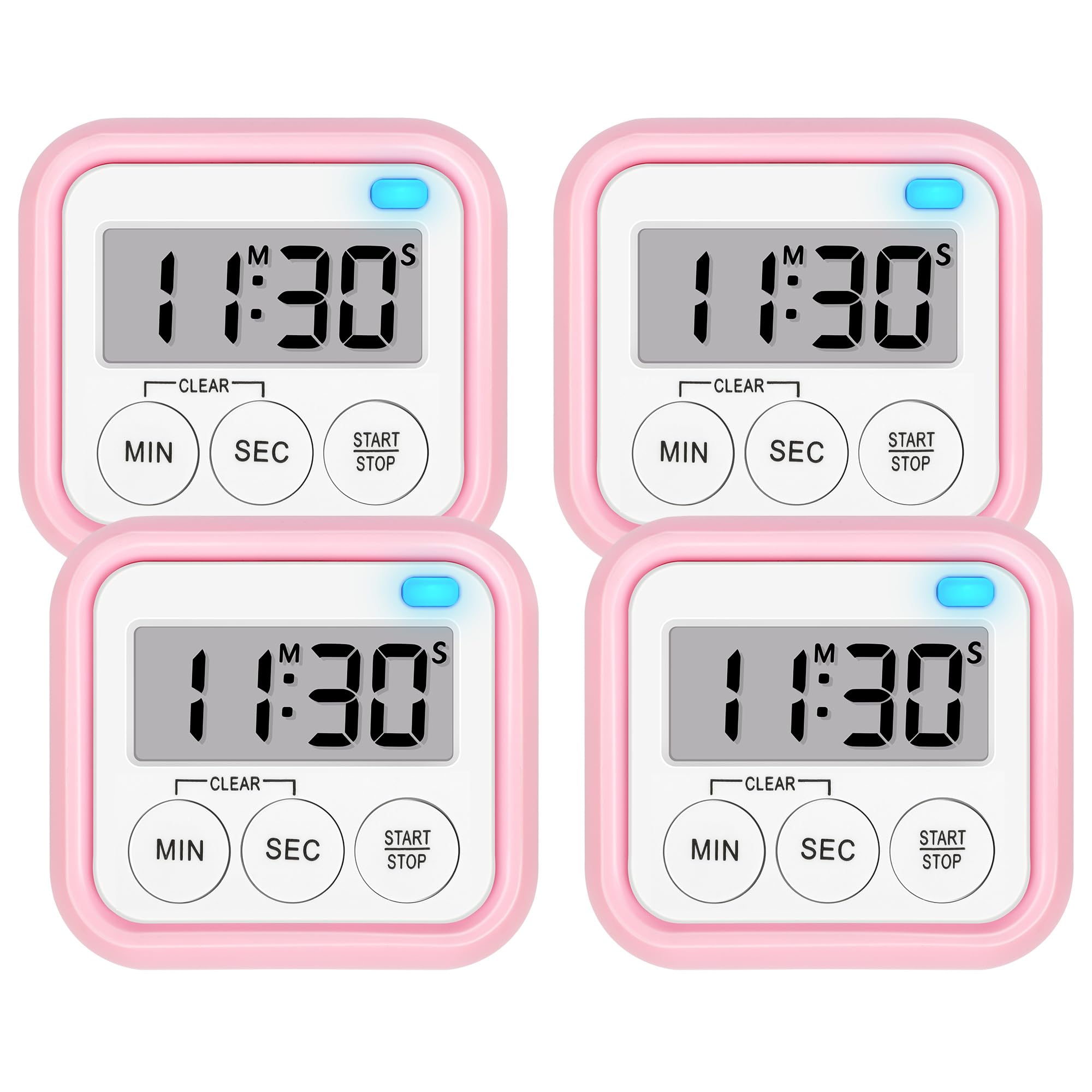 Minuteur de cuisine rose magnétique pour organiser les devoirs et la cuisson