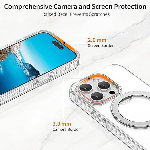 Miniatura 5 de ZWQL Funda magnética plegable para iPhone 14 Pro, funda magnética de soporte invisible con soporte duradero empotrado, protección de 360, a prueba