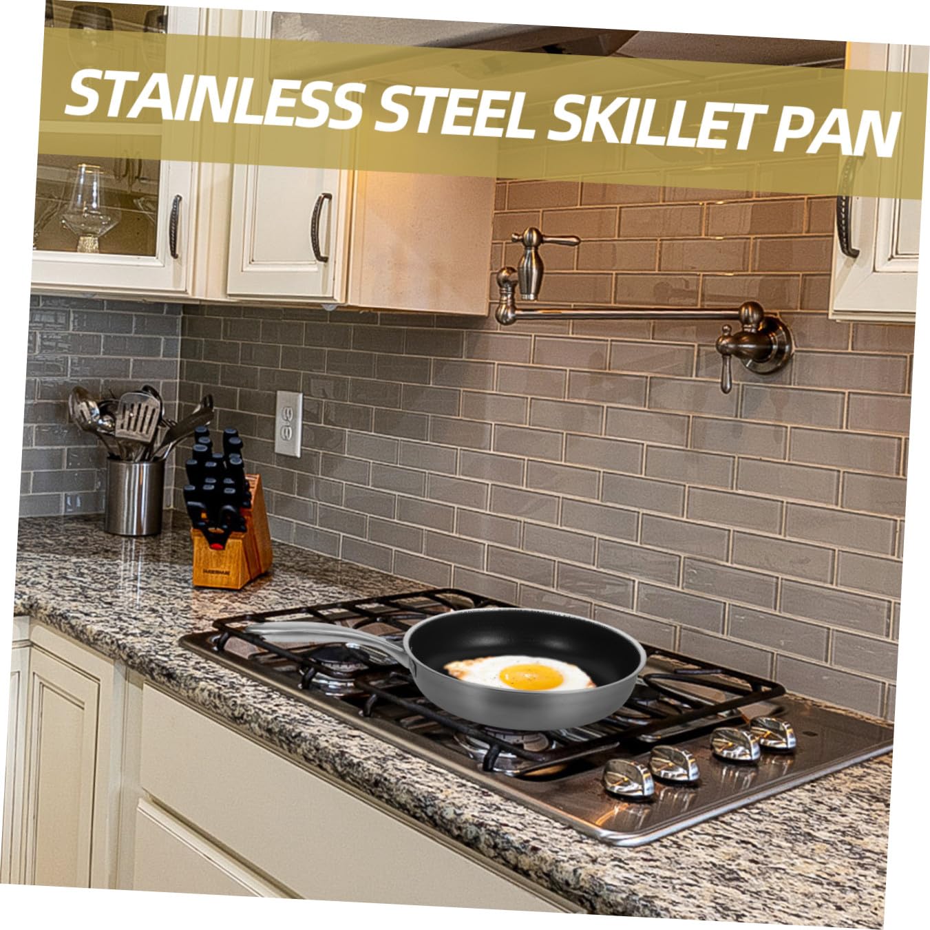 Sartén de Acero Inoxidable con Revestimiento Antiadherente Panal Ligera y Resistente para Huevos y Filetes Mango Ergonómico para Cocinas de Inducción para Uso Diario y Familias
