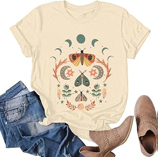 Womens Flower Graphic Tshirts Butterfly