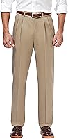 Vista 1 de Haggar Men's Premium No Iron Khaki Classic Fit Pleat Front Regular and Big & Tall Sizes