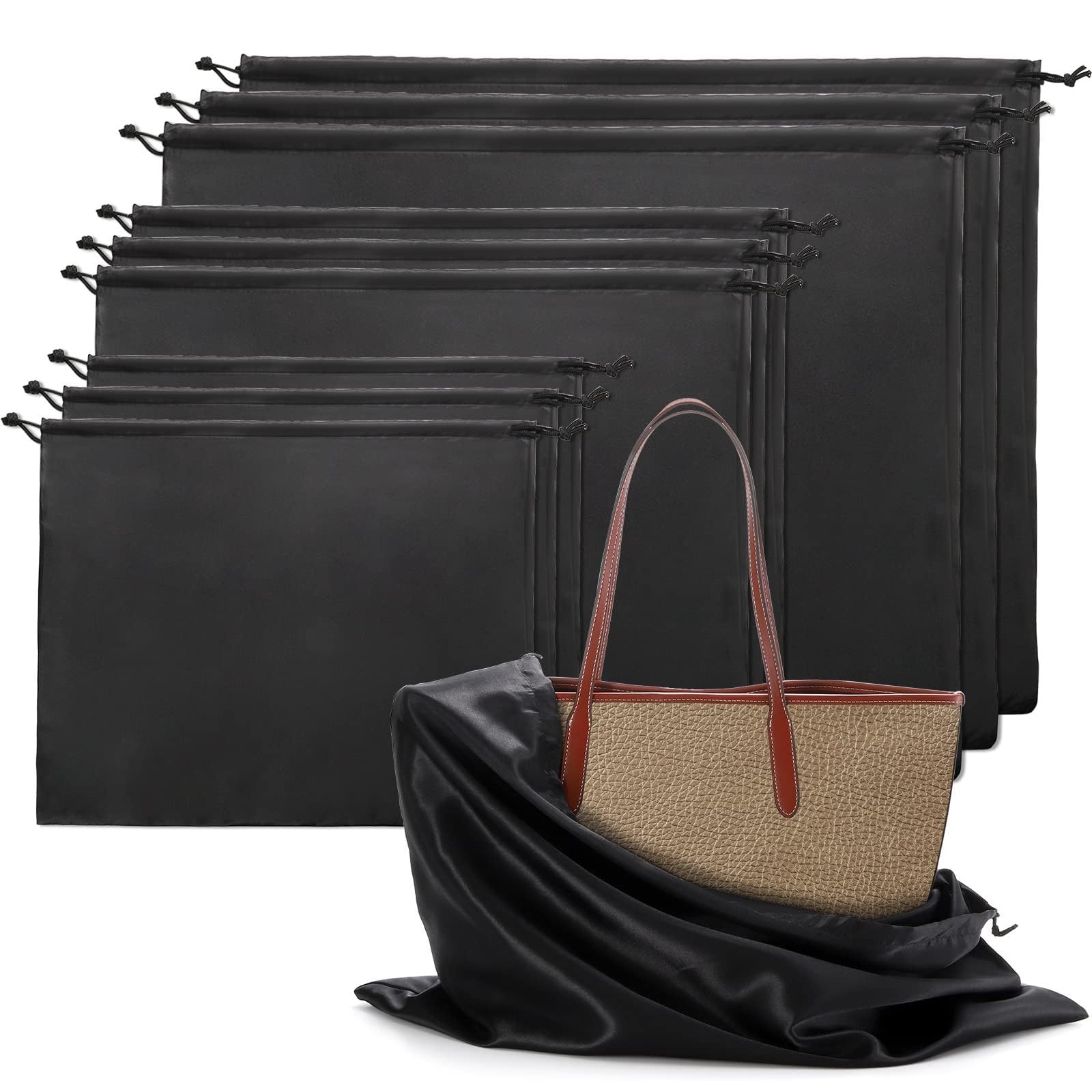 SENJINGHUA 90Pack Dust Bags for Handbags, Purse Dust Cover Bag with Drawstring, Silk Cloth Travel Storage Pouch for Handbags Purse Shoulder Bags Shoes Boots