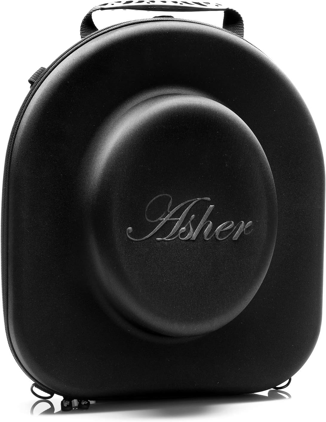 Asher New York Travel Hat Box | Hard Hat Holder for Fedora, Straw, Panama, Boater & Baseball Hats | Sleek Hat Storage Case Easily Straps to Suitcase or Carried on Shoulders Black