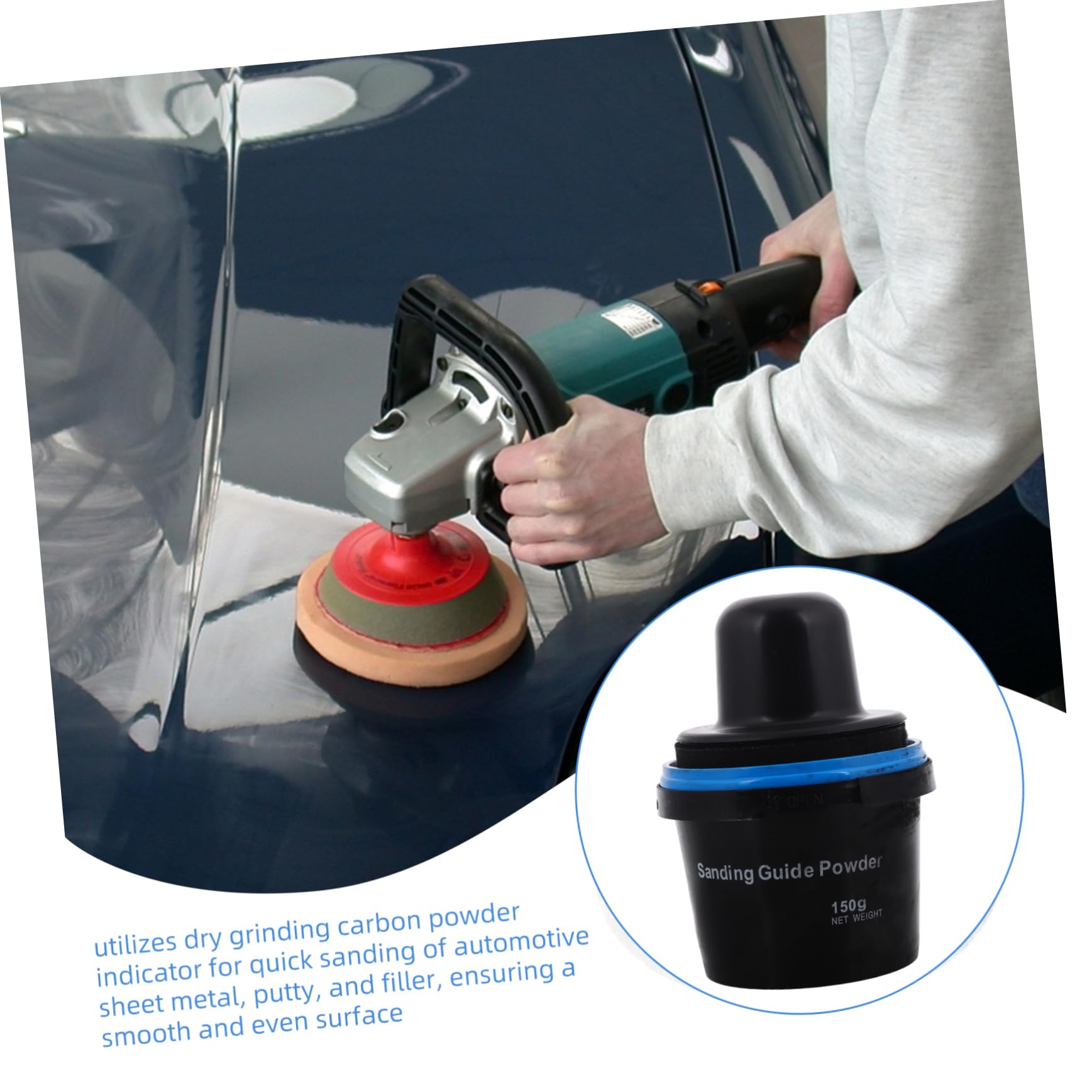 SOLUSTRE Capa Guía para Rayaduras de Autos en Polvo Seco de Carbono para Carrocería, Kit de Reparación para Restauración y Lijado de Superficies Automotrices