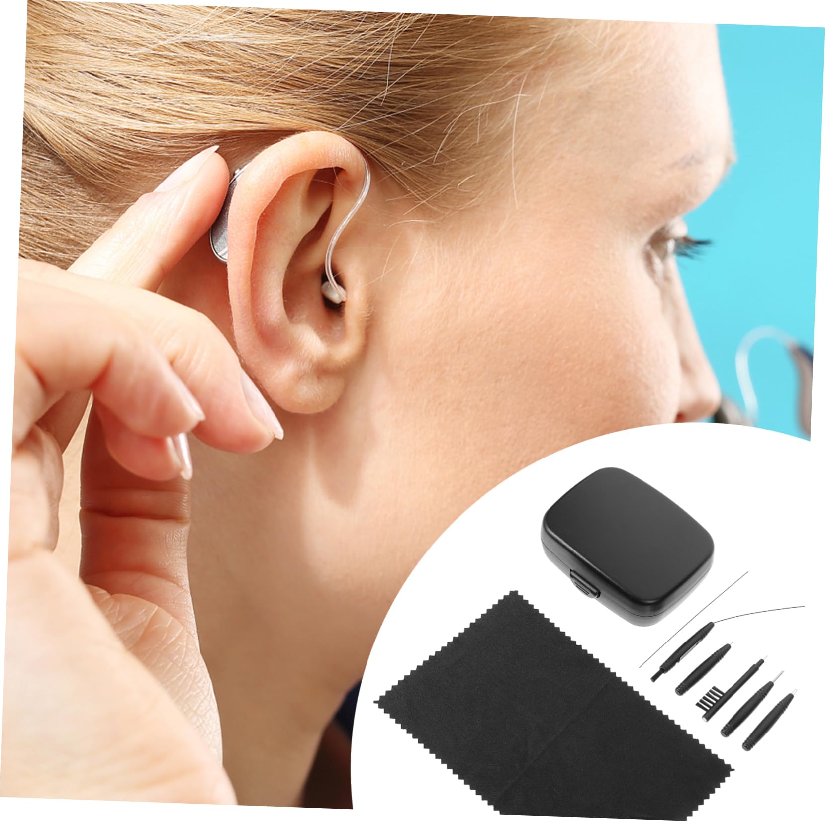 Beaupretty 4 Juegos Equipo De Limpieza Herramientas De Limpieza De Kit De Limpieza para Herramienta De Ayuda Auditiva Mini Cepillo De Limpieza Black De Polivinilo