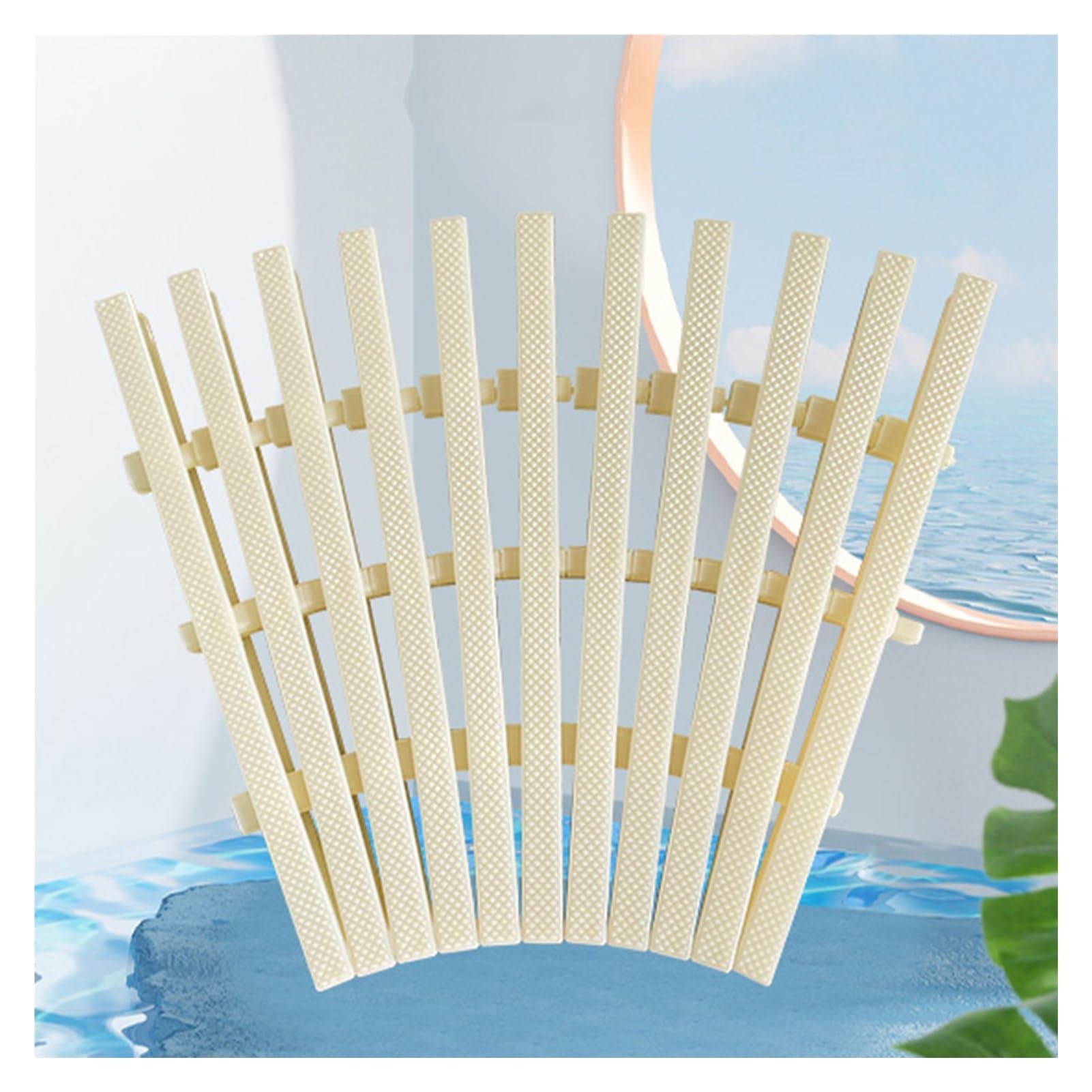 Grille de piscine 30x100 cm blanche antidérapante pour caniveau extérieur
