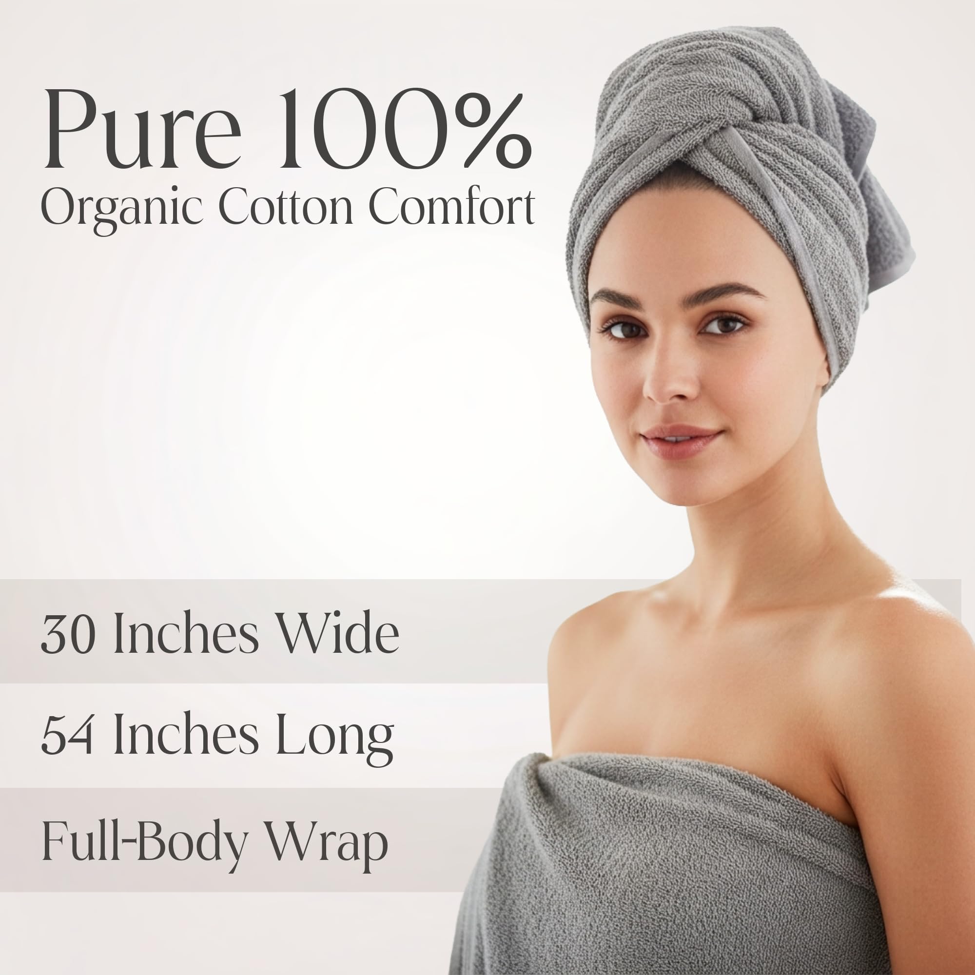 Delilah Home - Colección de Toallas de baño de Lujo, Juego de Toallas turcas 100% algodón para baño, Toalla de SPA orgánica ultrasuave y Absorbente (2 Piezas Cada una de 30 x 54 Pulgadas), Paquete de