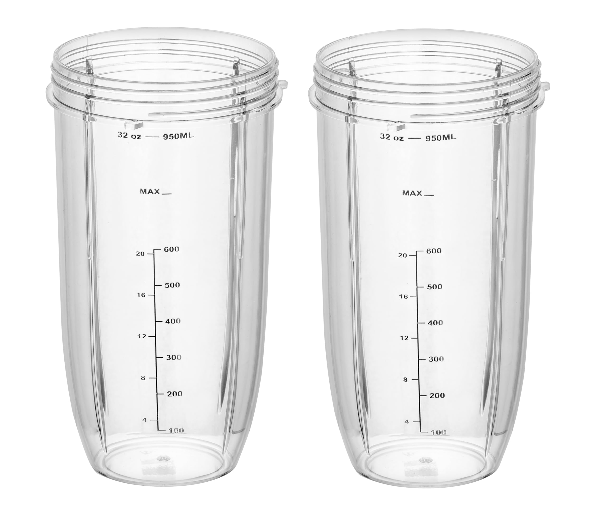 Wonder Star 32oz Replacement Cup for NutriBullet 600W & 900W | Compatible Blender Jar (Pack of 2) | BPA-Free Polycarbonate, 4 Grip Lines, Durable & Leak-Proof Design