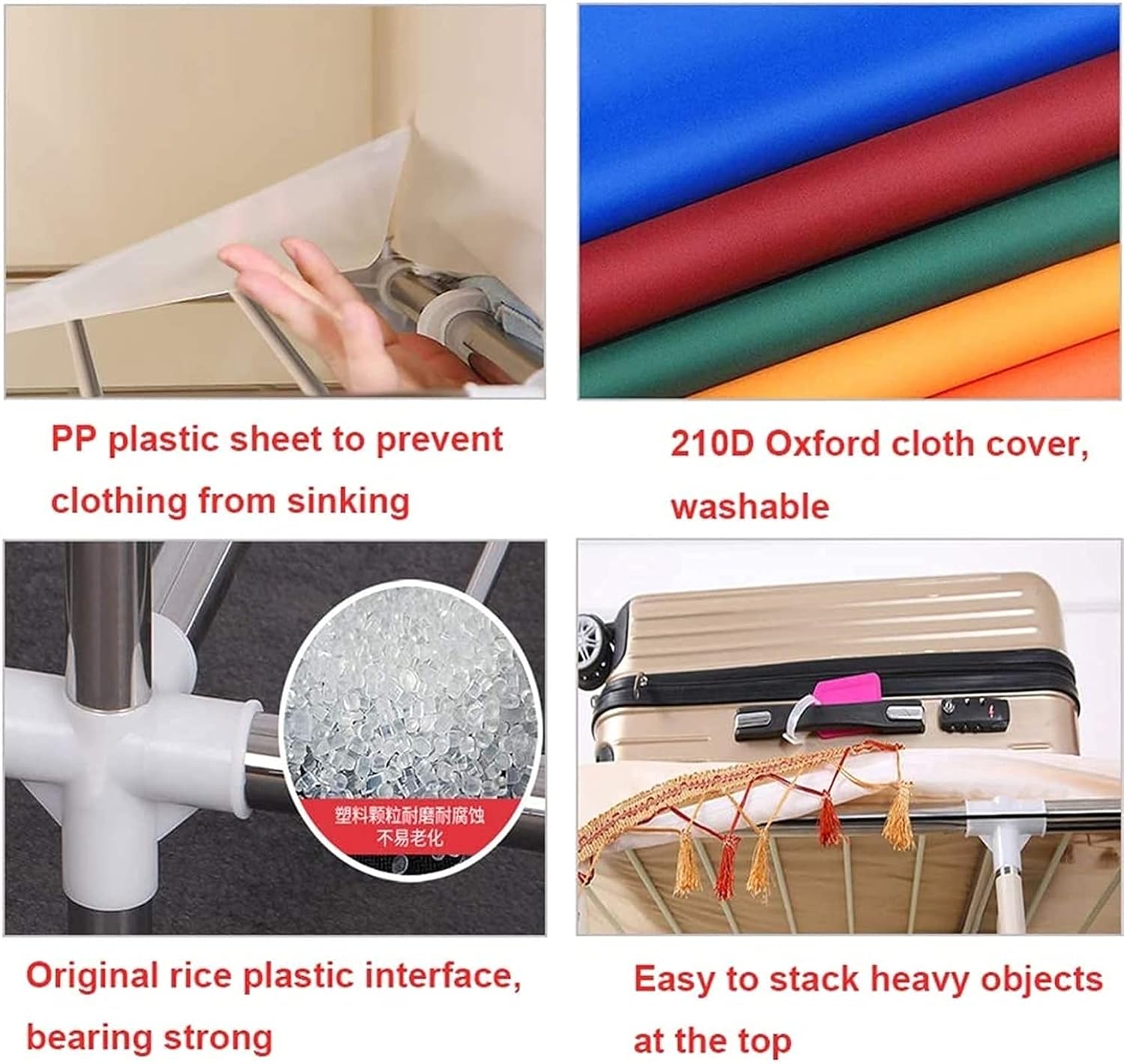 Portable Wardrobe Cloth Wardrobe Wardrobe Bedroom Portable Simple Fabric Cloth Steel Tube Bold Reinforced Assembly Double Large Ox Cloth,E Portable Cloth Hanger