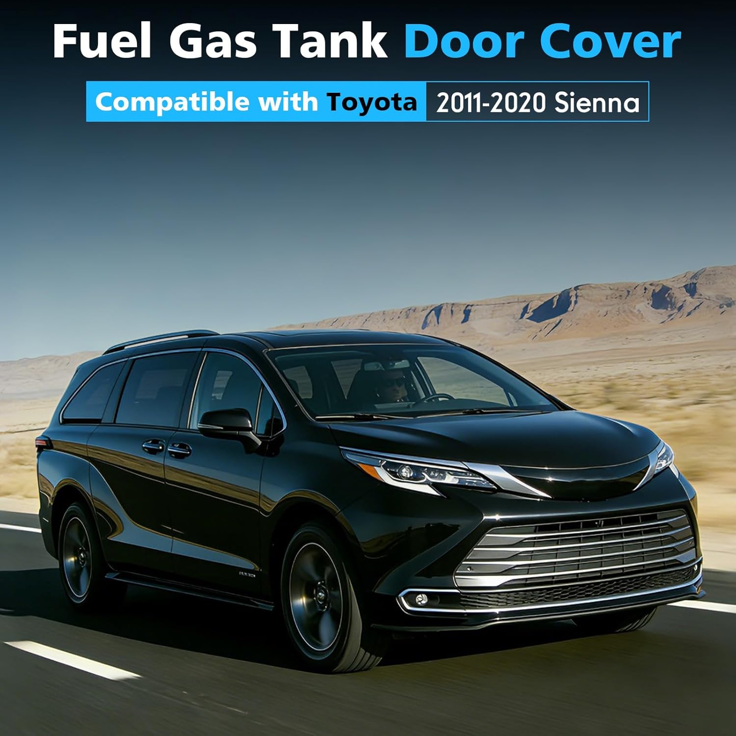 77350-08020 Fuel Filler Door Cap Black Gas Fuel Door Cap Fit For Toyota Sienna 2011-2019 Fuel Gas Tank Door